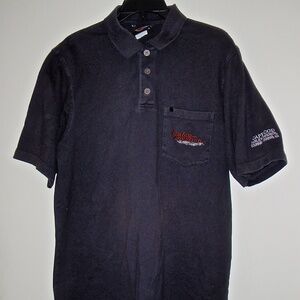 HARLEY-DAVIDSON MEN'S CAPE COD MA. BLACK SHORT SLEEVED POLO SHIRT SIZE L